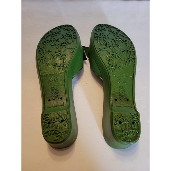 Oka Bee Green Women's Slip-on Sandals Size L - Picture 6 of 7